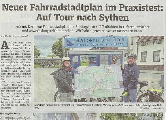ADFC testet den neuen Fahrradstadtplan von haltern