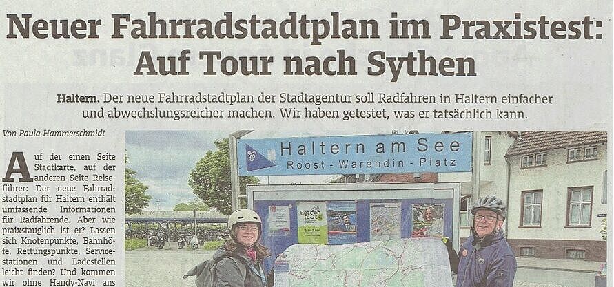 ADFC testet den neuen Fahrradstadtplan von haltern