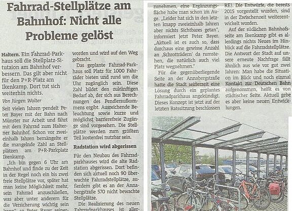 Kaum Fahrradstellplätze am Pendlerparkplatz