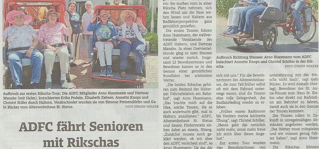 Rikschafahrten fürs Altenheim