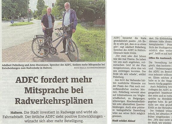ADFC fordert Mitsprache