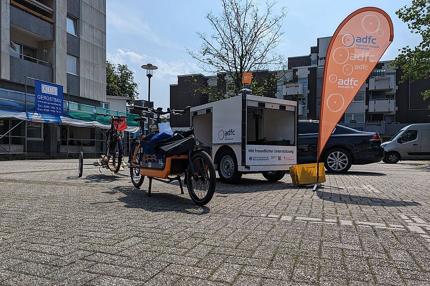 Radverkehr Lastenräder auf dem Marktplatz