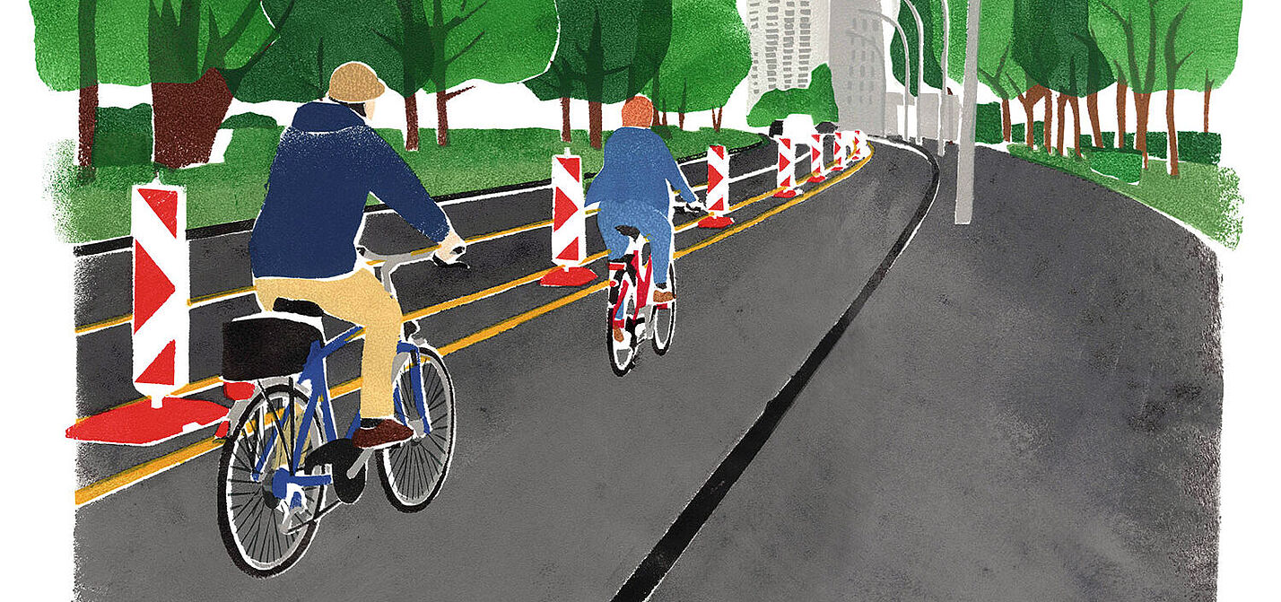 Gradik Pop-up-Radweg in Berlin